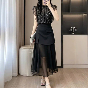 Set Đồ Nữ Sang Chảnh Set Đồ Nữ Đi Chơi Set Công Sở Nữ Chân Váy Dài Mix Áo Sơ Mi Nữ Kiểu [ MÃ : MNCV7003S2026 ]