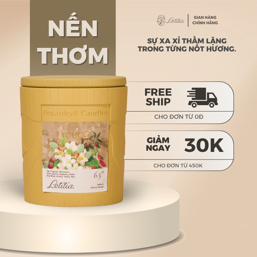Nến thơm Cao Cấp Letitia Touch "Love & To be loved Collection" - Hương Trái Cây Ngọt Ngào Size 185g