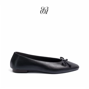 NÕN Flats Charisma-Màu Đen-Giày búp bê có nơ