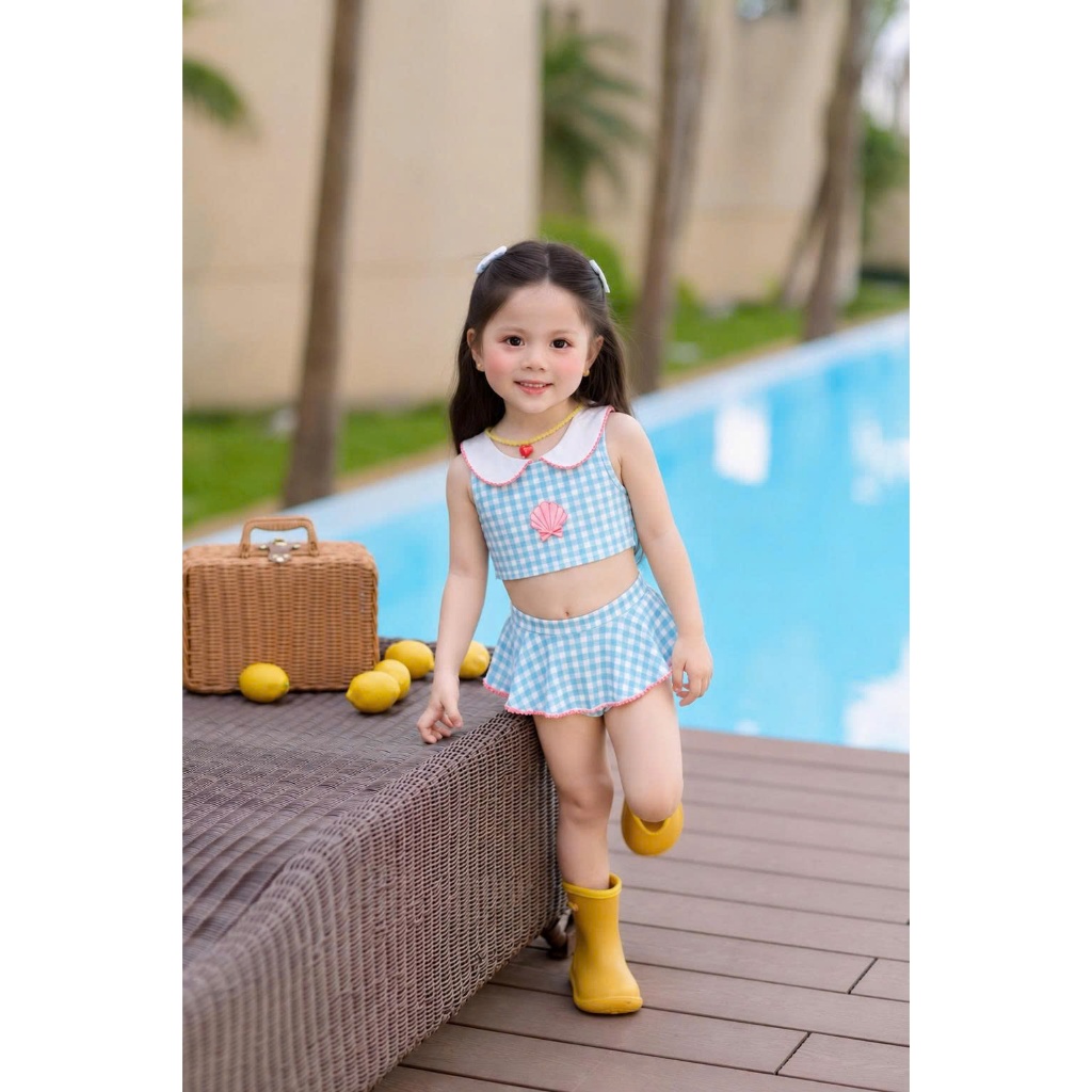 Set đồ đi biển bé gái, bộ đồ bơi bé gái mùa hè