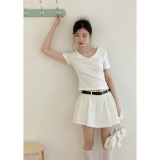 Áo Thun Nữ Cổ Sen Cách Điệu Ôm Body, Tay Ngắn Co Giãn Mềm Mịn, Phong Cách Thời Trang - TL004