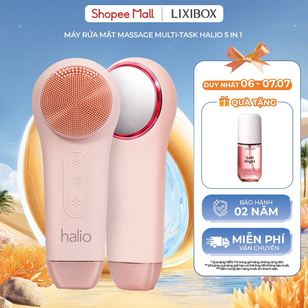 Máy Rửa Mặt Massage Tích Hợp Liệu Pháp Ánh Sáng Và Nhiệt Halio Multi-task Cleansing & Massaging
