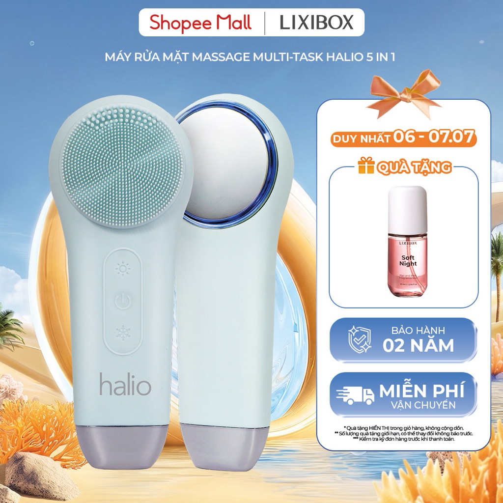 Máy Rửa Mặt Massage Tích Hợp Liệu Pháp Ánh Sáng Và Nhiệt Halio Multi-task Cleansing & Massaging