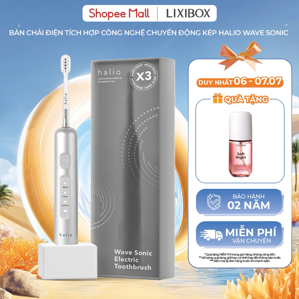[SPLIVE - MỚI] Bàn Chải Điện Tích Hợp Công Nghệ Chuyển Động Kép Halio Wave Sonic Electric Toothbrush