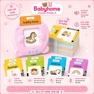 Máy đọc thẻ flashcard song ngữ Anh-Việt phát âm chuẩn cho bé 3 chế độ đọc loại cao cấp