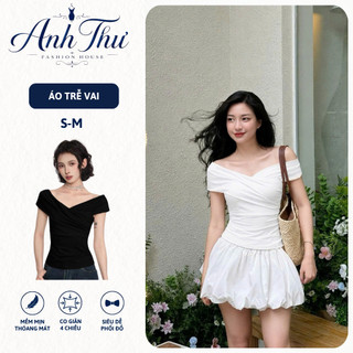 Áo Thun Nữ Trễ Vai Ôm Body Tôn Dáng, Chất Thun Co Giãn Mềm Mịn Phong Cách Thời Trang - TL 001
