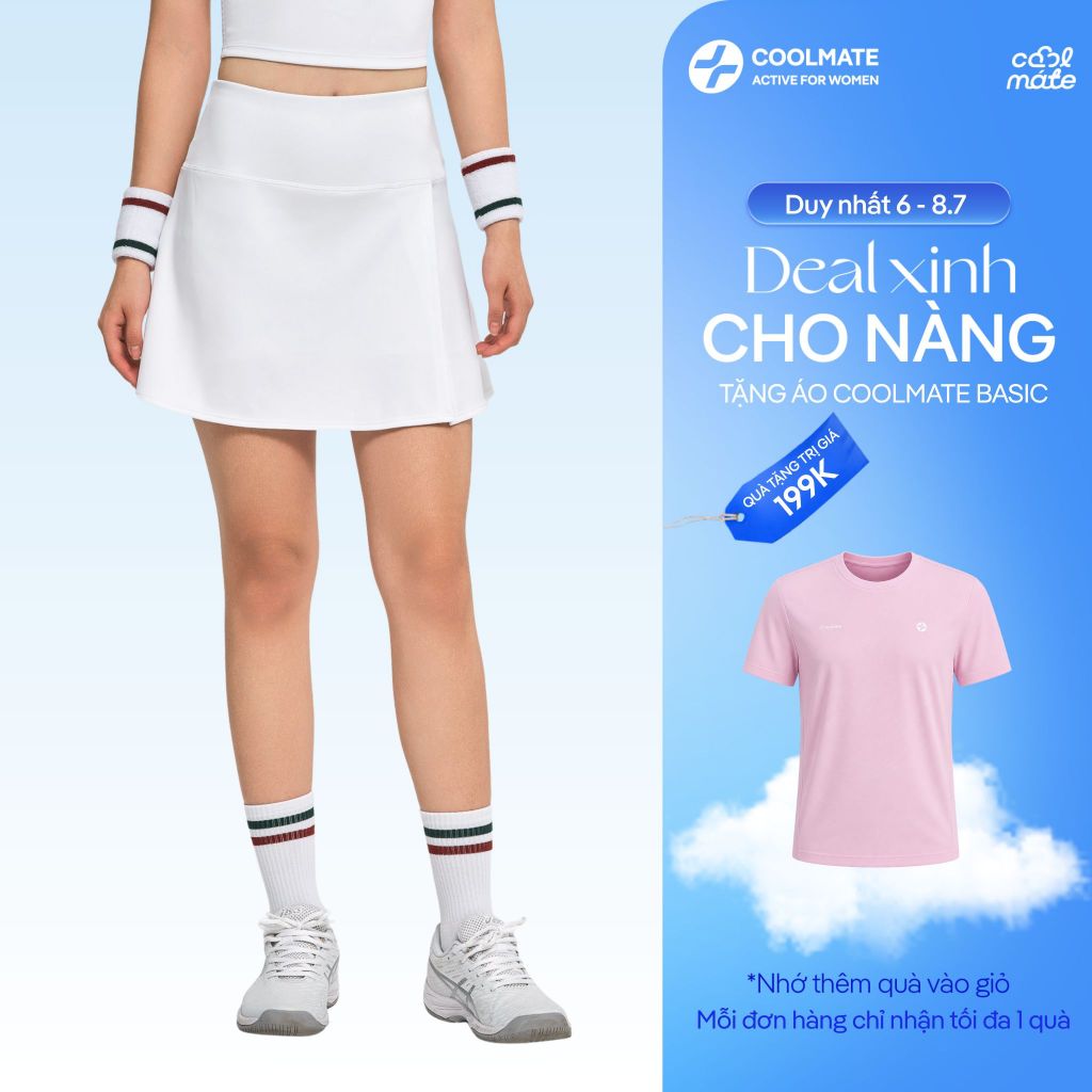 [MUA VÁY TẶNG ÁO] Váy thun thể thao knit Pickleball Smash Shot thoáng khí, co giãn tự nhiên - Coolmate Active For Women