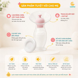Cốc Hứng Sữa Silicon Coniu Comfort Mềm Mại, Êm Ái Chất Liệu Silicon Tiêu Chuẩn FDA.