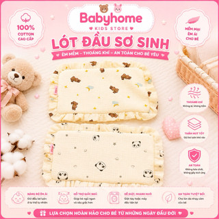 Gối lót Xô Bông Muslin Hàn, Gối Phẳng Sơ Sinh Đến 1 Tuổi Vải Mềm, Thấm Hút Tốt, Êm Ái Cho Bé