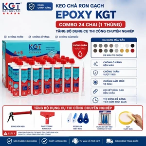 Keo Chà Ron Gạch Epoxy KGT 400ml - Combo 24 Chai (1 Thùng) Tặng Bộ Dụng Cụ Thi Công Full Chống Thấm.