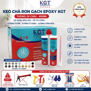 Keo Chà Ron Gạch Epoxy KGT 400ml - Thùng 24 Chai, Đa Màu Sắc, Dễ Thi Công, Chống Thấm Chống Ố Vàng