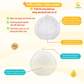 Phễu Hứng Sữa Silicone Coniu Có Nút Đậy Chống Tràn, Sử Dụng Khi Nằm, Không Cần Dùng Áo Ngực( Hộp 2 Chiếc)