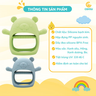 Gặm Nướu Silicone Coniu Cao Cấp Cho Bé Siêu Mềm Giúp Giảm Ngứa Nướu (Có hộp bảo quản)