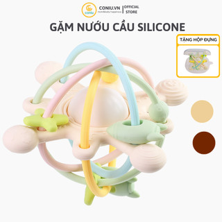 Gặm Nướu Silicone Coniu Hình Cầu Có Trục Xoay, Âm Thành Giúp Tăng Khả Năng Cầm Nắm Cho Bé( Tặng Hộp)
