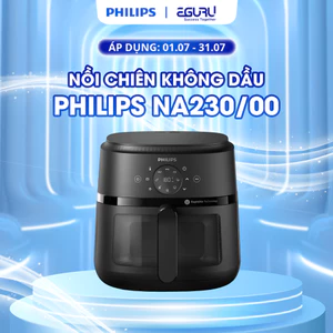Nồi Chiên Không Dầu Điện Tử Philips NA230/00; NA231/00 6.2 Lít 1700W Cửa Sổ Kính - Hàng Chính Hãng