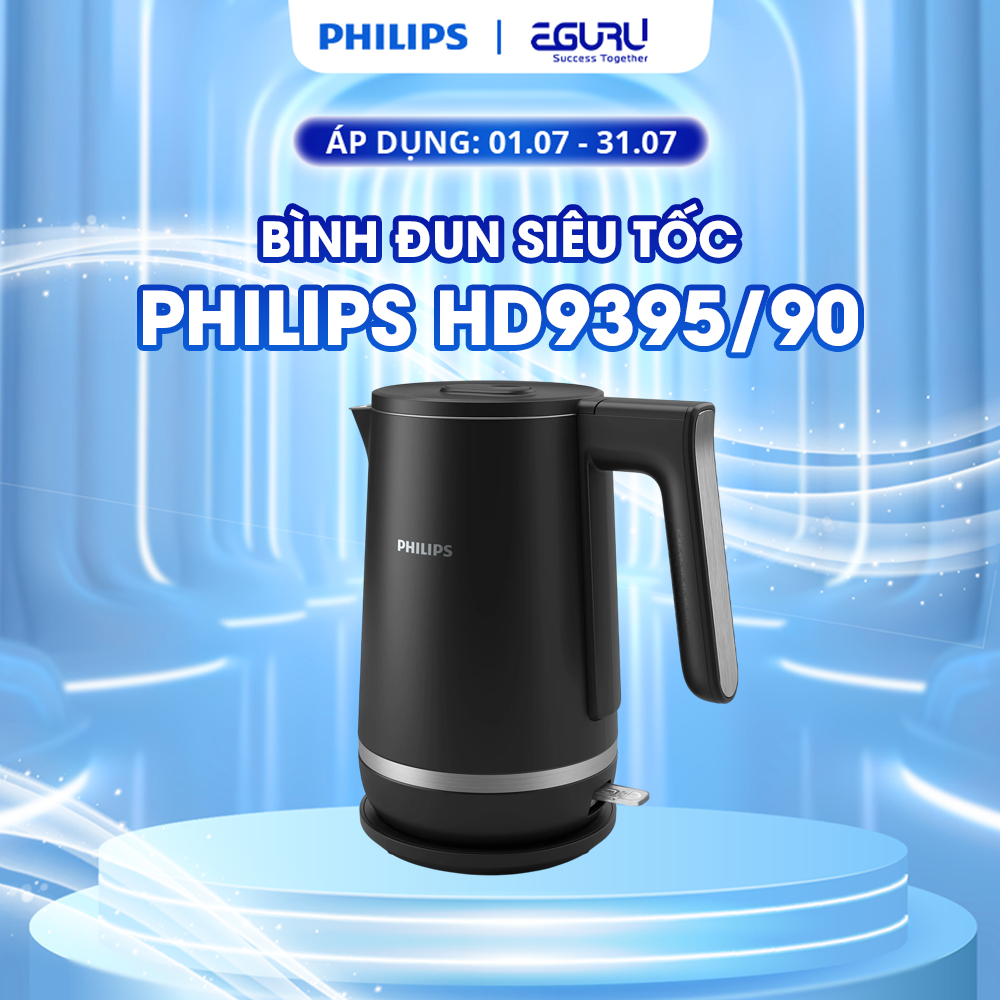 Bình đun siêu tốc 2 lớp 5000 series Philips HD9395/90 - 1.7Lít - 2200W - Hàng Chính Hãng