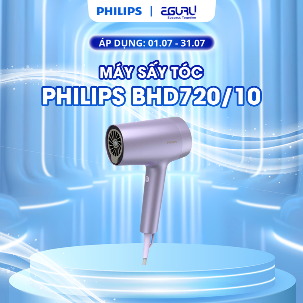 Máy Sấy Tóc Philips BHD720/10 Công Suất 1800W Công Nghệ Ion Chính Hãng Bảo Hành 24 Tháng