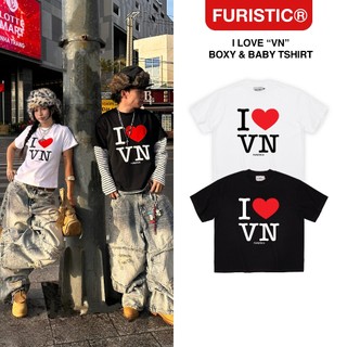 Áo Thun Tay Ngắn Premium Cotton I LOVE ''VN" / BOXY & BABYTEE