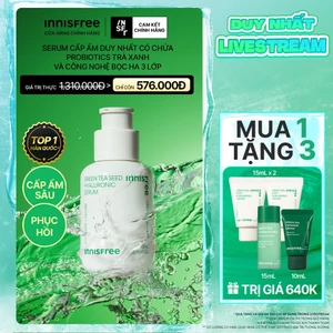 INNISFREE x Serum trà xanh cấp ẩm sâu phục hồi da, với Probiotics INNISFREE Green Tea Seed Hyaluronic Serum 80mL