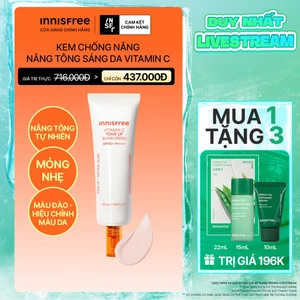 INNISFREE x Kem chống nắng Vitamin C nâng tông sáng da SPF 50+ PA++++ 50mL
