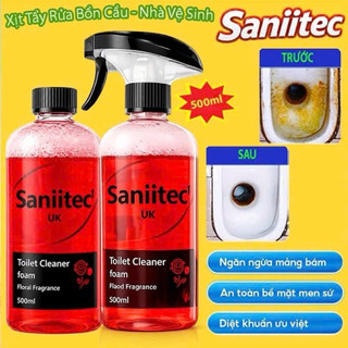 Chai Xịt Tẩy Rửa Bồn Cầu SANIITEC 500ml – Đánh Bay Ố Vàng, Cặn Bẩn, Khử Mùi Nhà Vệ Sinh