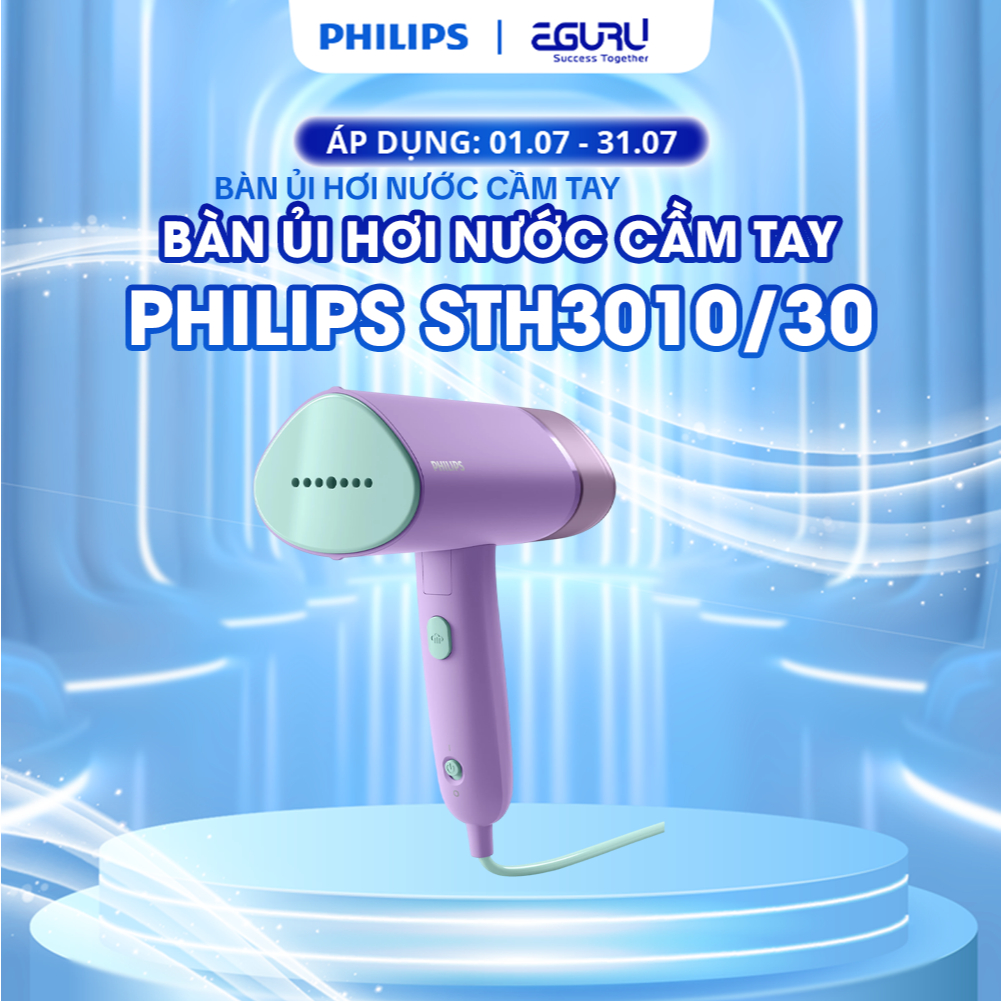 Bàn Ủi Hơi Nước Cầm Tay Philips STH3010/30 1000W Gấp Gọn Tiện Dụng- Bảo Hành 24 Tháng