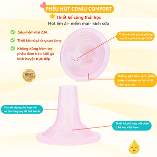 Máy Hút Sữa Điện Đôi Silicone Có Dây Coniu Smart, Phễu Kích Sữa Mô Phỏng Ti Mẹ Giúp Hút Êm Ái, Tăng Sữa