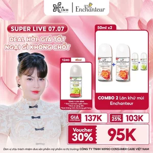 COMBO 2 Lăn khử mùi Enchanteur Dưỡng trắng X2 ( 50ml x 2 ) tặng 1 lăn 40ml
