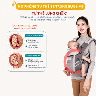 Địu Trợ Lực Em Bé Coniu Omini Smart  - Thoáng Mát, An Toàn, Chuẩn Y Khoa, Có Đệm Đỡ Cổ, Che Nắng