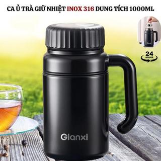 Cốc ủ trà giữ nhiệt 24h GIANX INOX 316 dung tích lớn 1000ml có lọc trà inox tiện lợi
