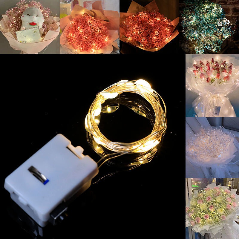 Combo 10 Dây Đèn Led Trang Trí Fairylight Kèm Sẵn Pin Chống Thấm Nước 1M 2M 3M Nhiều Màu Sắc DUHA 014