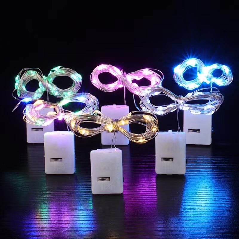 Combo 10 Dây Đèn Led Trang Trí Fairylight Kèm Sẵn Pin Chống Thấm Nước 1M 2M 3M Nhiều Màu Sắc DUHA 014