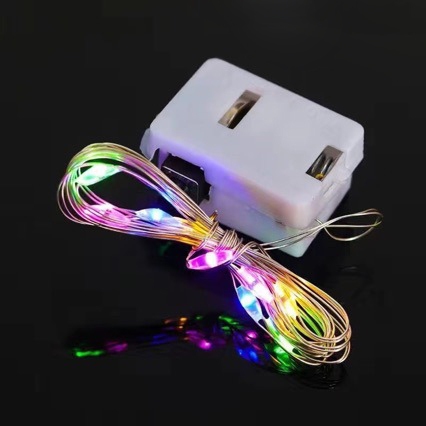 Dây đèn led fairylight trang trí có sẵn pin 3 chế độ sáng 1m-2m-3m đèn led mini đủ màu dùng pin trang trí noel DUHA 014