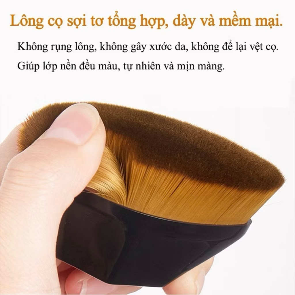 Cọ Trang Điểm Đánh Kem Nền Đầu Bằng Hình Lục Giác Cao Cấp - Cọ Nền Lông Mềm Mịn Không Ăn Phấn ( Tặng Kèm Hộp )