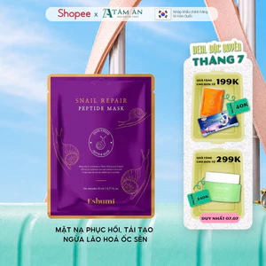Mặt nạ phục hồi tái tạo trắng sáng, ngừa lão hoá Eshumi Snail Repair Peptide Mask (1 hộp 10 miếng)