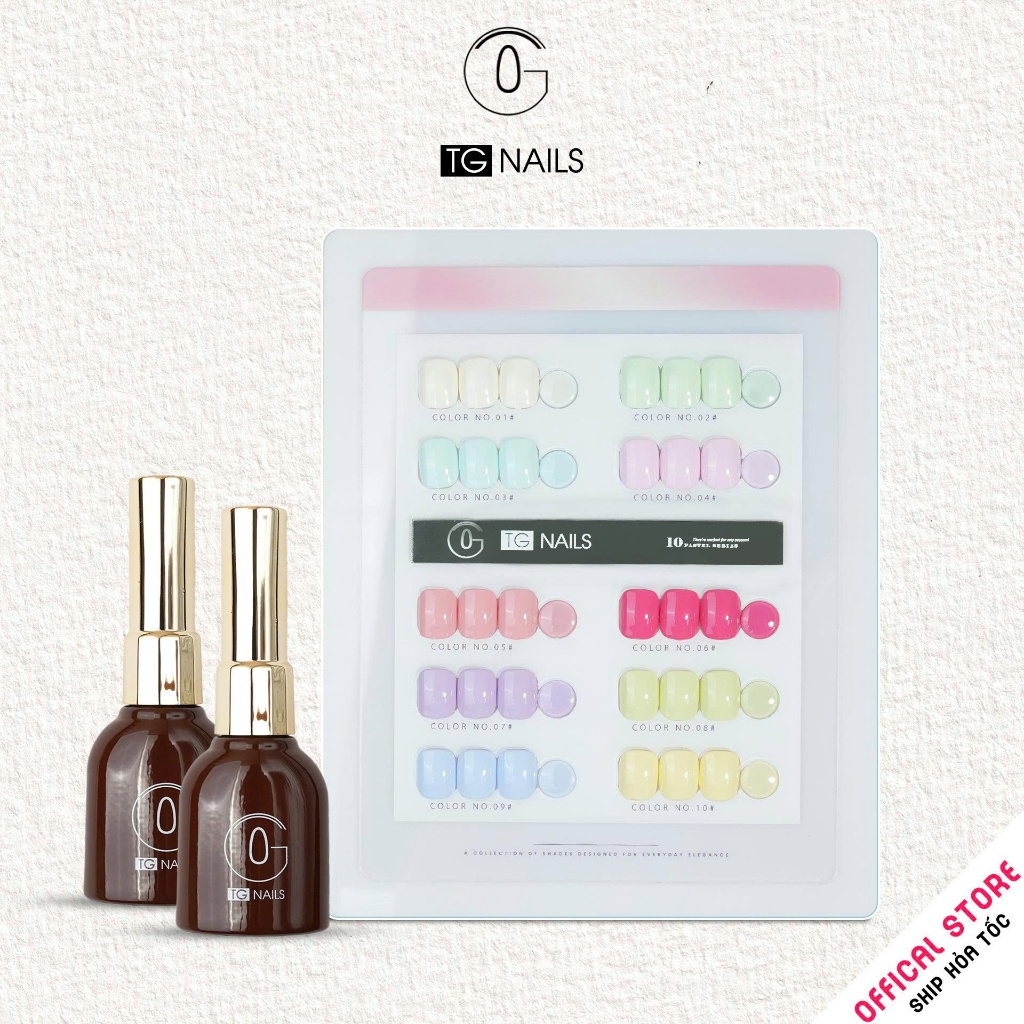 Set sơn gel 10 màu pastel nhẹ nhàng hottrend thương hiệu TG