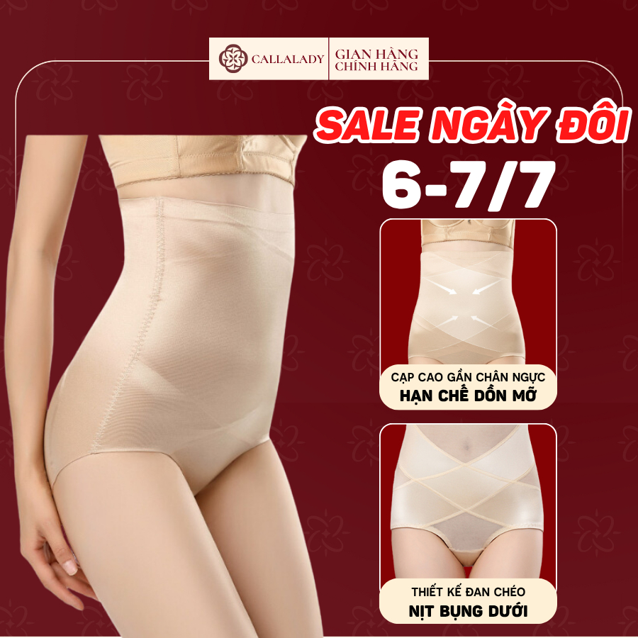 Quần gen định hình Callalady nịt bụng dưới giảm mỡ nâng mông siết eo cao cấp chất liệu lụa băng mềm mại thoáng khí 27