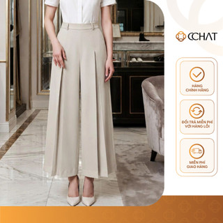 Quần Ống Rộng 𝐂𝐂𝐇𝐀𝐓 Dáng Suông Giả Váy Rivah Chất Liệu Tuytsi Cao Cấp 16QDS2049XT