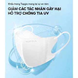 (QUÀ TẶNG) Khẩu trang 5D cải tiến TopGia túi 20 cái an toàn, 3 lớp vải không dệt cao cấp màu đen