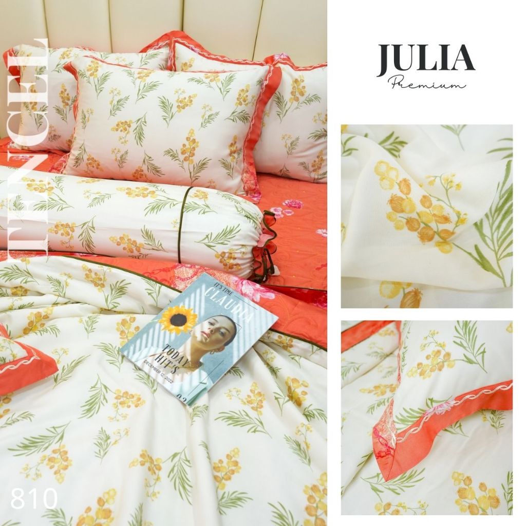 Bộ 4 món chăn ga gối Lụa Tencel Julia Bedding Hàn Quốc