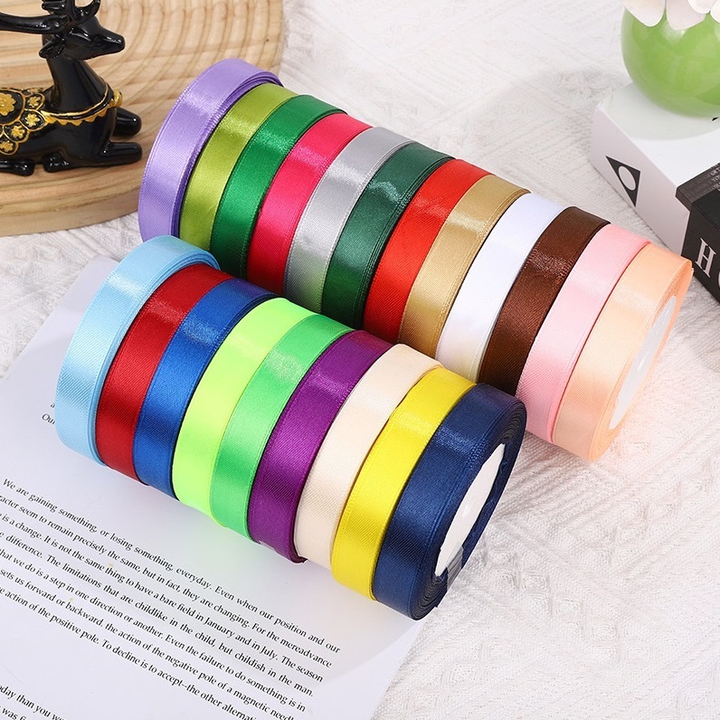 Cuộn Ruy Băng Lụa Satin 1cm 2cm 4cm x 22m - Chất Liệu Cứng Cặp, Giữ Form Tốt, Nhiều Màu Sắc Phong Phú DUHA 053