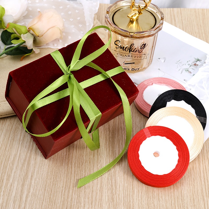 Lốc 10 Cuộn Ruy Băng Lụa Làm Hoa 1cm 2cm 4cm 22 Mét, Làm Nơ, Gói Quà, Nhiều Màu DUHA 053