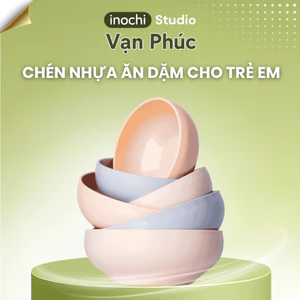 Chén nhựa/bát nhựa ăn dặm inochi cho trẻ em, chịu nhiệt an toàn sức khỏe - Giao màu ngẫu nhiên