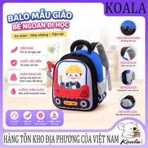 Ba lô hình máy xúc dễ thương và thời trang dành cho trẻ em từ 3-6 tuổi, nhẹ và rộng rãi, phù hợp cho trẻ mẫu giáo.