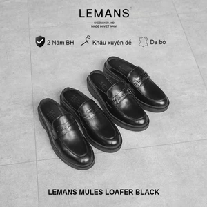 The Diamond Mules Loafer LEMANS - Black _Giày sục da bò _ Bảo hành chính hãng 24 tháng toàn quốc