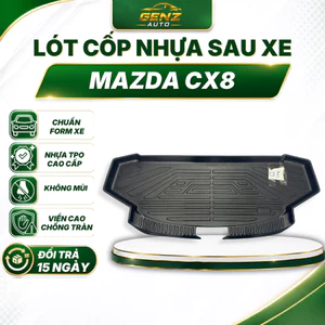 Lót cốp Mazda CX8 - Nhựa dẻo TPO Không mùi, Chuẩn khít form xe, Chống thấm nước, Dễ vệ sinh
