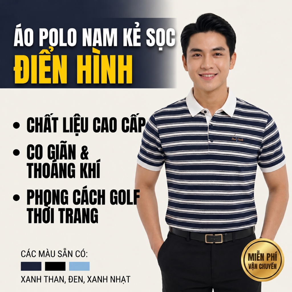 Áo Polo Nam Kẻ Ngang AZ FASHION Cao Cấp Áo Thun Ngắn Tay Phom Vừa Vặn Thoáng Mát Đi Chơi Co Giãn