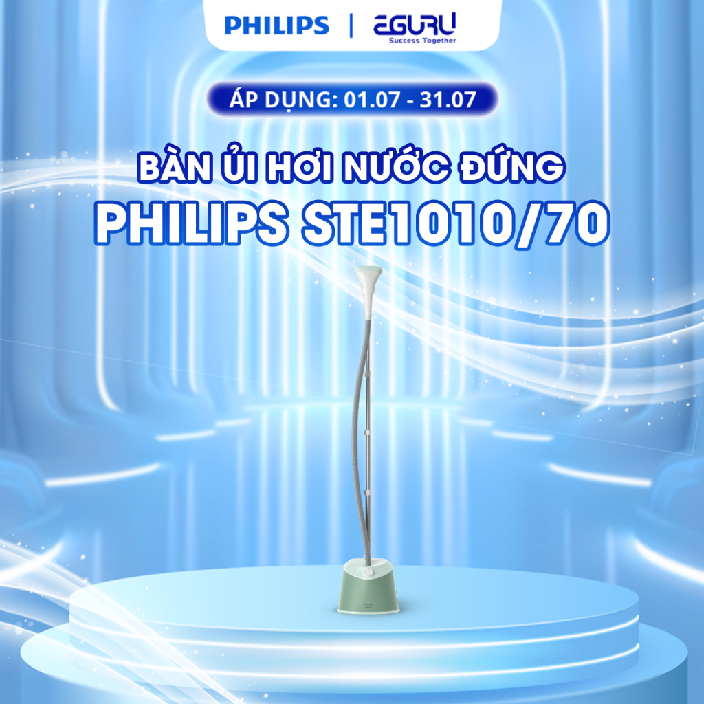 Bàn ỦI Hơi Nước Đứng Philips 1000 series STE1010/70 |1600W | Hơi phun 32g/phút - Hàng Chính Hãng