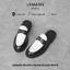 The Diamond Mules Loafer LEMANS - Black White - Giày sục da bò - Bảo hành 24 tháng