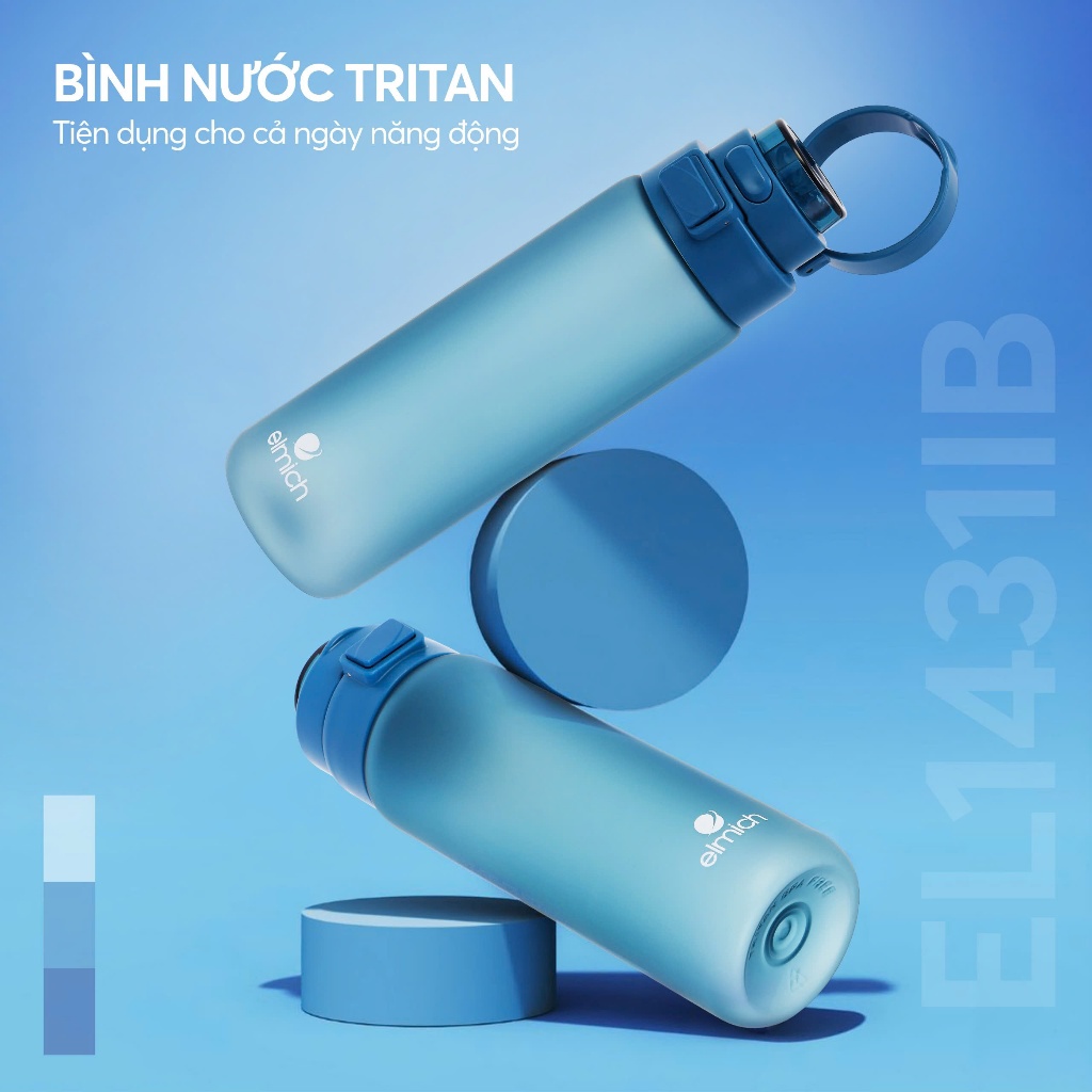 Bình nước Tritan Elmich EL143X dung tích 800, 1000ml